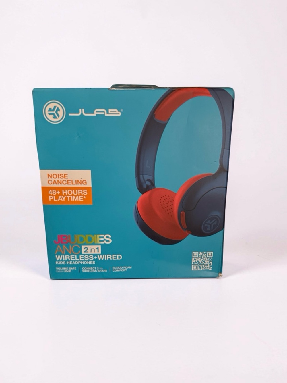 JLab JBuddies ANC Kids Over-Ear Headphones - Red and Blue
